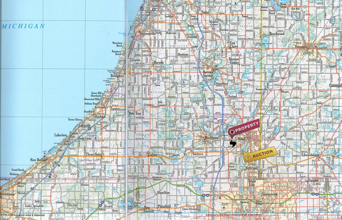 Area map - REAL ESTATE AUCTION - 211+/- ACRES IN 6 TRACTS IN BERRIEN COUNTY, MICHIGAN